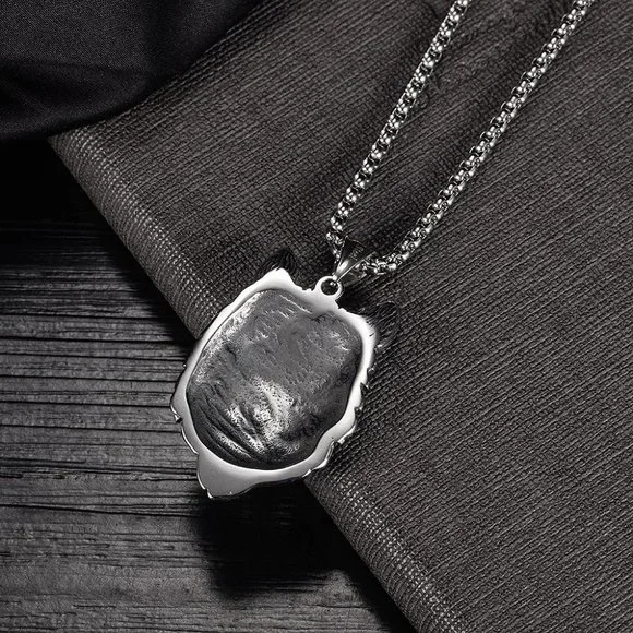 men wolf head necklace - Picture 4 of 6